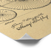 1885  High Wheeler Bicycle Patent Art Print (Hoek)