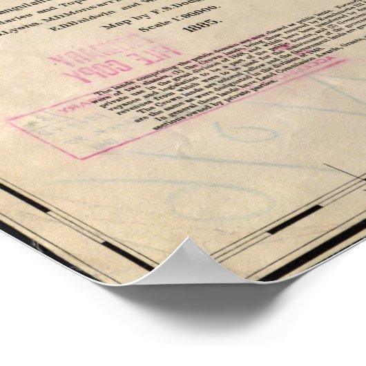 1885 Kaart van Maui, Hawaii Poster (Hoek)