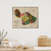 1885 Kaart van Maui, Hawaii Poster (Keuken)