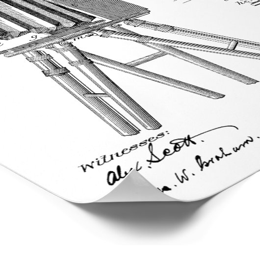 1885 Kunsttekentekening camera Patent Poster (Hoek)