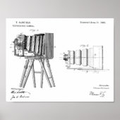 1885 Kunsttekentekening camera Patent Poster (Voorkant)