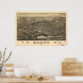 1885 Pulaski, NY Birds Eye Uitzicht Panoramic Map Poster (Keuken)