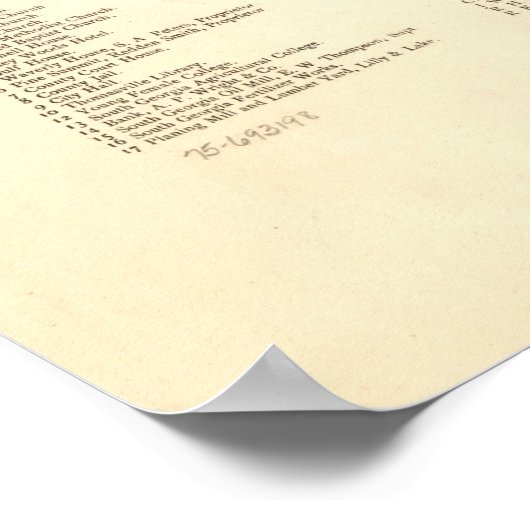 1885 Thomasville, GA Birds Eye Uitzicht Panoramic  Poster (Hoek)