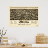 1885 Thomasville, GA Birds Eye Uitzicht Panoramic Poster (Keuken)