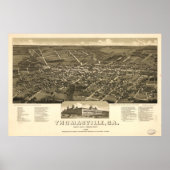 1885 Thomasville, GA Birds Eye Uitzicht Panoramic Poster (Voorkant)