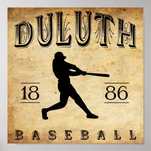 1886 Duluth Minnesota Baseball Poster (Voorkant)