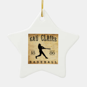 1886 Eau Claire Wisconsin Baseball Keramisch Ornament