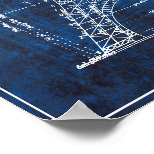 1886 Eiffel Tower Engineering Blueprint Poster (Hoek)