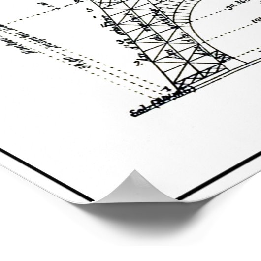 1886 EIFFEL TOWER ENGINEERS PLAN POSTER (Hoek)