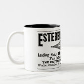 1886 ESTERBROOK STALEN PENNEN ADVERTEREN TWEEKLEURIGE KOFFIEMOK (Links)