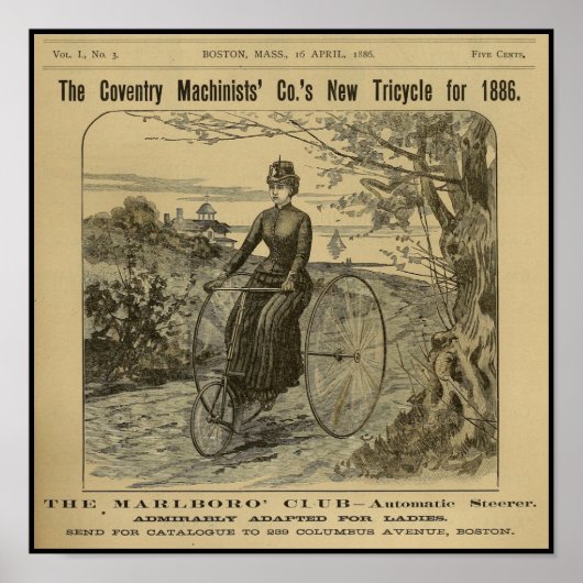 1886 fietsenmagazijn en kunstwerk Poster (Voorkant)