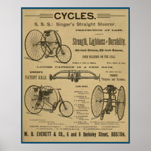 1886  fietsenmagazijn en kunstwerk Poster