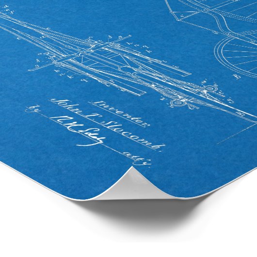 1886 High Wheeler Bicycle Design Patent Art Print (Hoek)