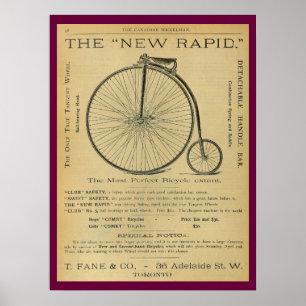 1886 High Wheeler Magazine en Art Poster