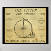1886 High Wheeler Penny Farthing en Art Poster (Voorkant)