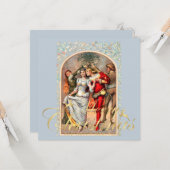 1886 Koppels in middeleeuwse kostuums onder Mistle Kaart (Voorkant / Achterkant in situ)