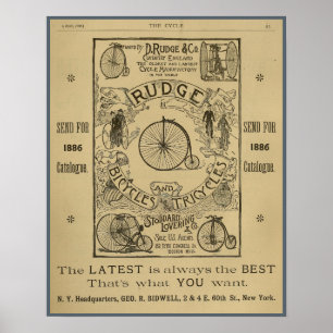 1886  Rudge Bicycle Magazine en Art Poster