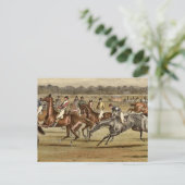 1886 Steeplechase Horse Racing Art Briefkaart (Staand voorkant)