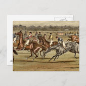 1886 Steeplechase Horse Racing Art Briefkaart (Voorkant / Achterkant)