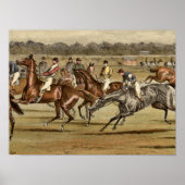 1886 Steeplechase Horse Racing Print (Voorkant)