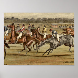 1886 Steeplechase Horse Racing Print