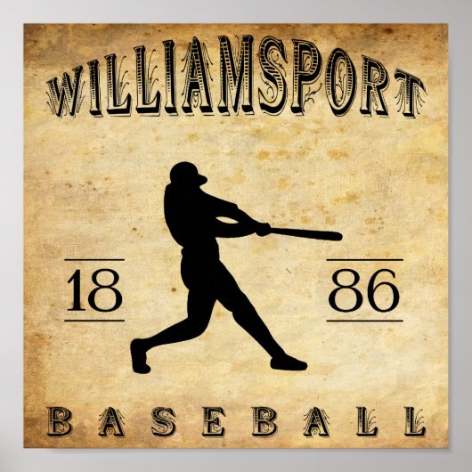1886 Williamsport Pennsylvania Baseball Poster (Voorkant)