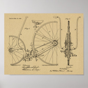 1887 brochure over fietspatroon — Kunstafdrukken Poster