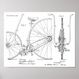 1887  brochure over fietspatroon — Kunstafdrukken Poster