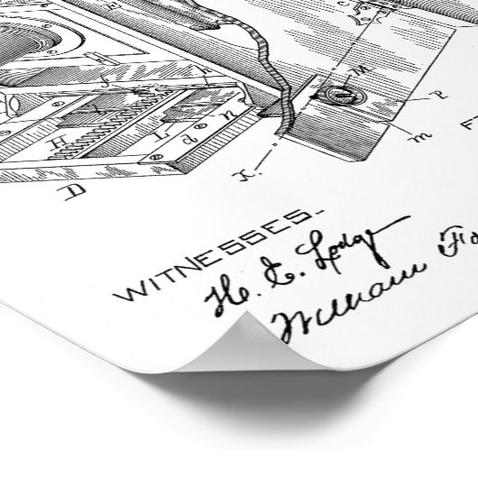 1887 Camera Patent Art Drawing Print (Hoek)