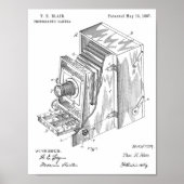 1887 Camera Patent Art Drawing Print (Voorkant)