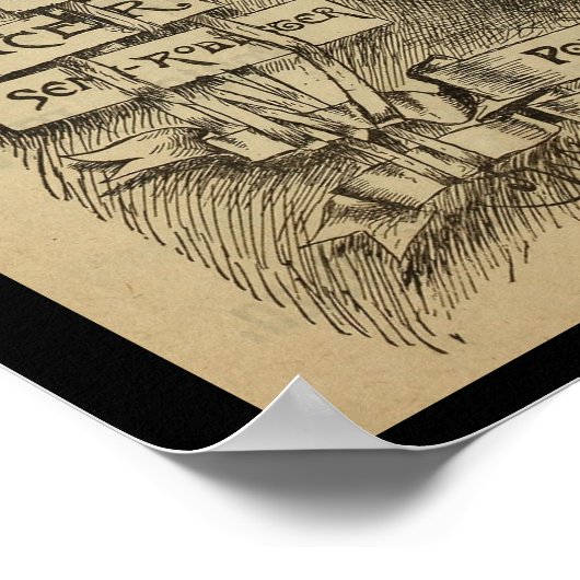 1887  Columbia fietsen en kunstwerk Poster (Hoek)