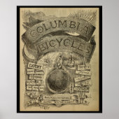 1887  Columbia fietsen en kunstwerk Poster (Voorkant)
