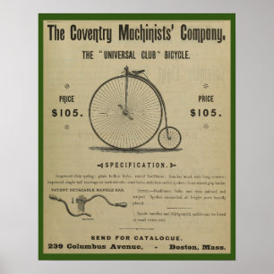 1887  fietsenmagazijn en kunstwerk Poster