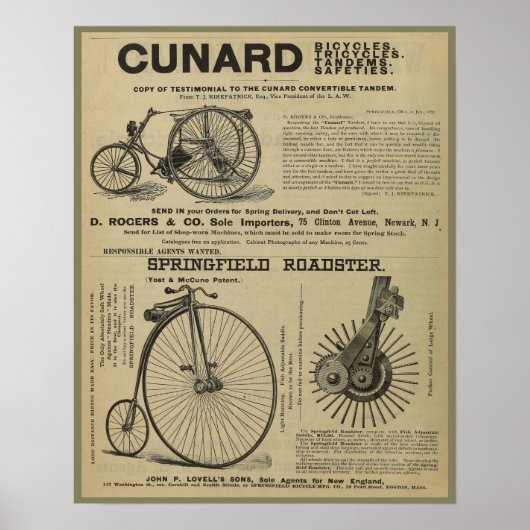 1887 fietsenmagazijn en kunstwerk Poster (Voorkant)