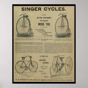 1887  fietsenmagazijn en kunstwerk Poster