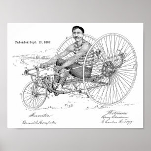 1887  fietstrilflessenart afdrukken poster
