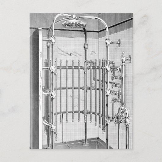 1887 geavanceerde Bathroom Shower Briefkaart (Voorkant)