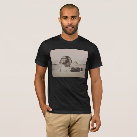 1887 Grote Sfinx van Gizeh Necropolis in Egypte T-shirt (Voorkant volledig)