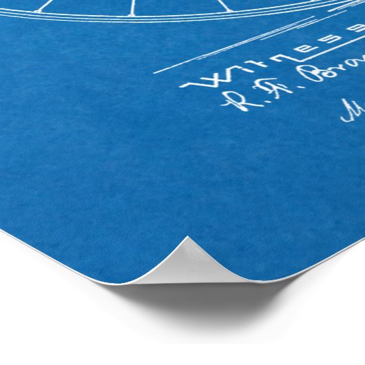 1887 High Wheeler Bicycle Design Patent Art Print (Hoek)