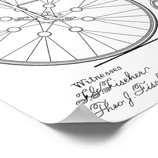 1887  High Wheeler Bicycle Patent Art Print (Hoek)