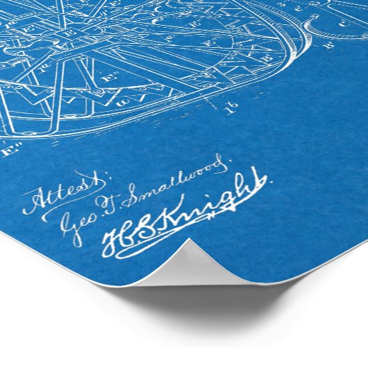 1887 Ice High Wheeler Bicycle Design Patent Print (Hoek)