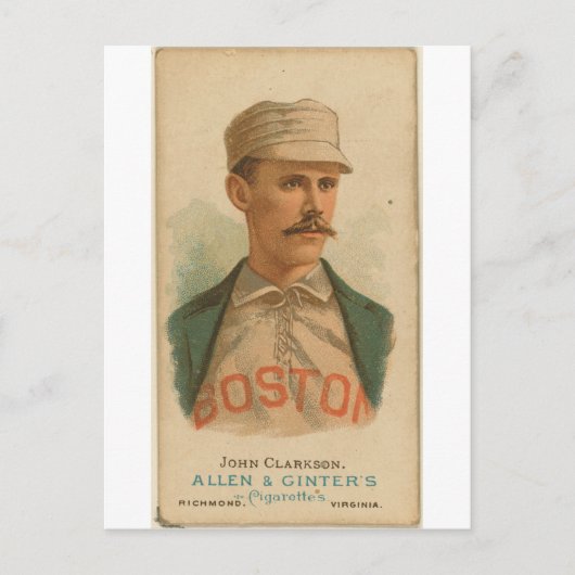 1887 John Clarkson Boston Beaneaters Briefkaart (Voorkant)