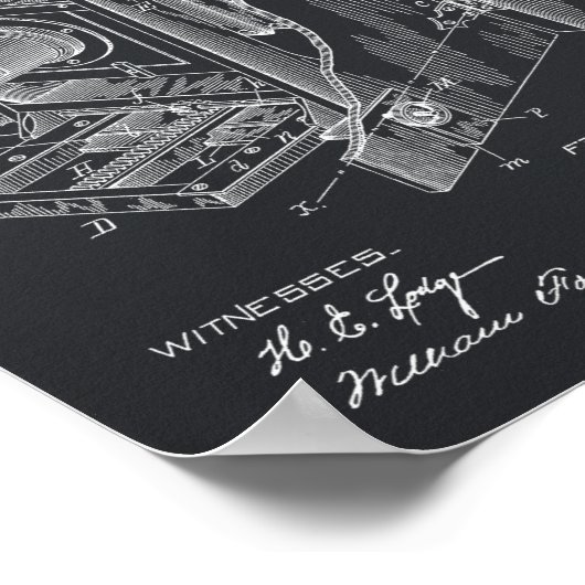 1887 Kunsttekentekening camera Patent Poster (Hoek)