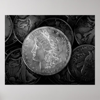 1887 Liberty Silver Dollar Poster