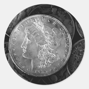 1887 Liberty Silver Dollar Ronde Sticker