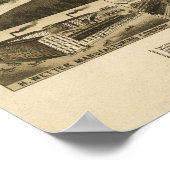 1887 Memphis, TN Birds Eye Uitzicht Panorama Poster (Hoek)