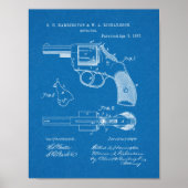 1887 Pistool Revolver Patent Art Drawing Print (Voorkant)