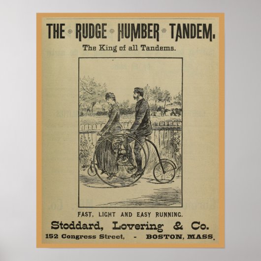1887  Rudge Bicycle Magazine en Art Poster (Voorkant)