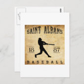 1887 Saint Albans Vermont Baseball Briefkaart (Voorkant / Achterkant)