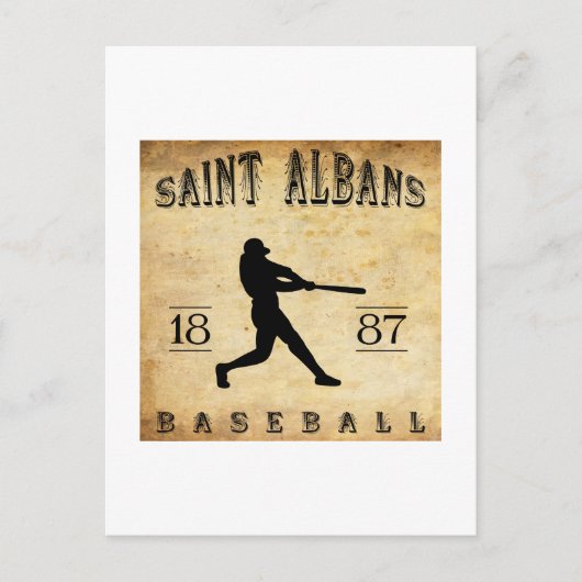 1887 Saint Albans Vermont Baseball Briefkaart (Voorkant)